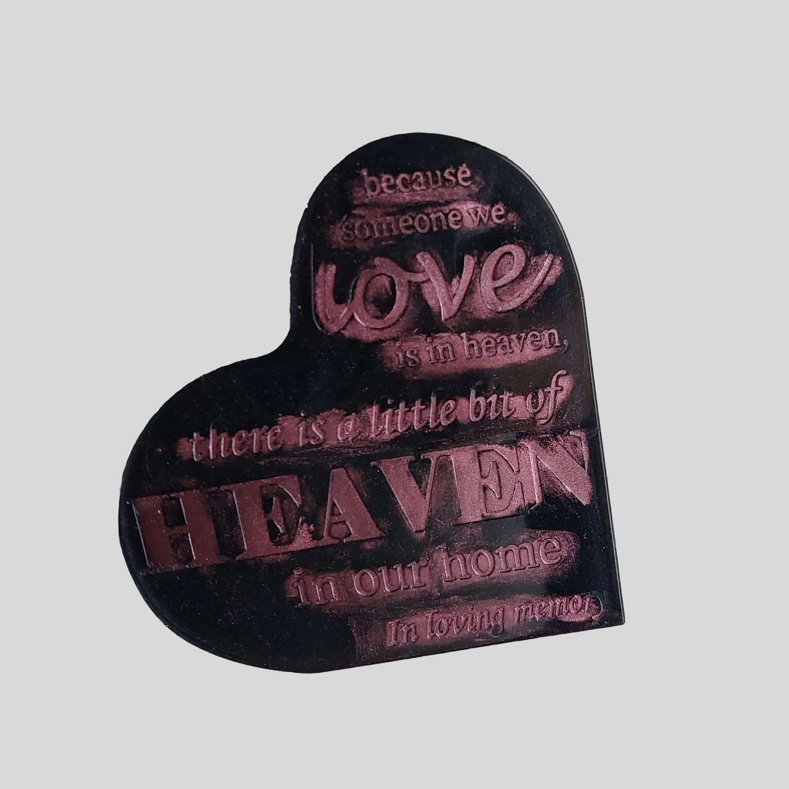 Herdenkingshart met tekst