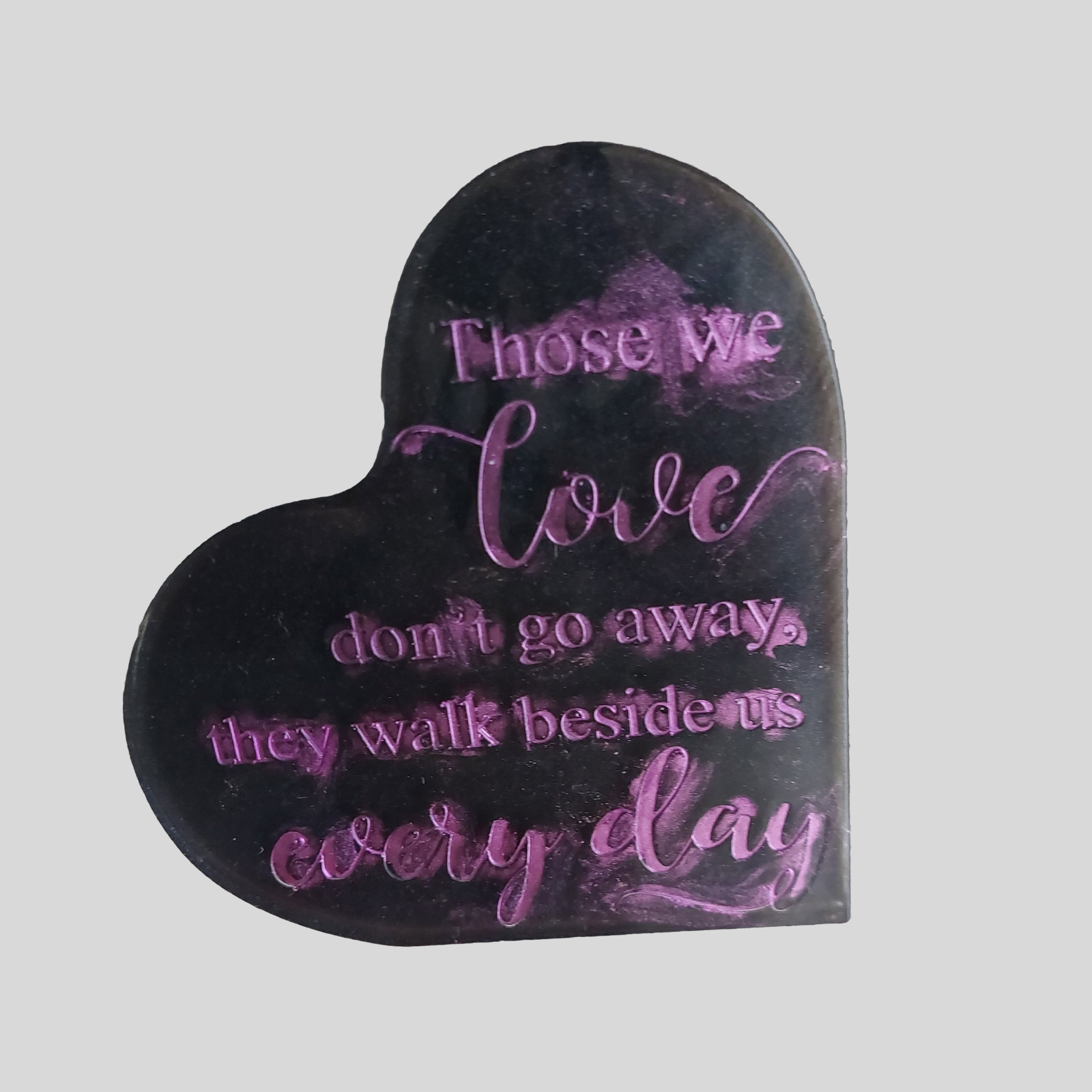 Herdenkingshart met tekstgravure