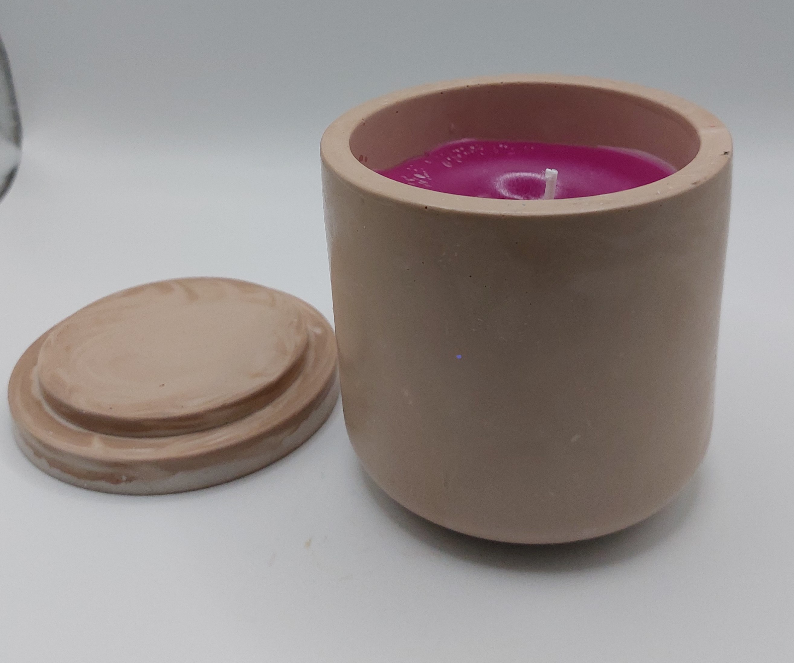 Terrazzo kaarspotje + deksel met  div. geuren & kleuren - foto 2